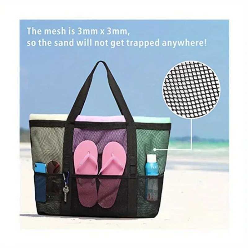Large Mesh Beach Bag Oversi Waterproof Swim Bag with Separate Wet Pocket Mti Purpose Travel Tote for Beach Tote B250618