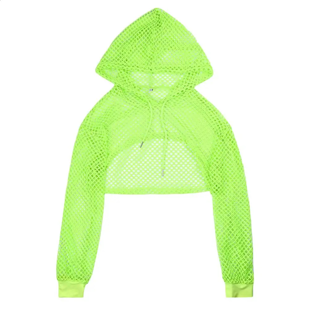 Women t shirt Casual Vest Bra Cover Fish Net Hollow out Drawstring Micro Length Hoodie Crop Tanks Top Oversize Women t shirt 250614