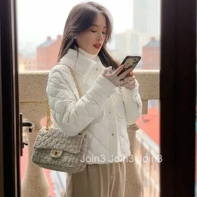 Quilted Jacket Plush Padded Lady Parka Slim Fit Luxury Warm Winter Womens Cotton Coat on Sale Thick Great Loose Casual Cheap