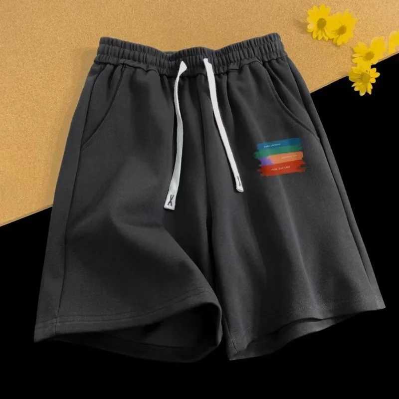 American Vintage Color Tags Print Shorts High Street Loose Soft Comfortable Drawstring Five Point Shorts Basketball Shorts Pants XJ250618