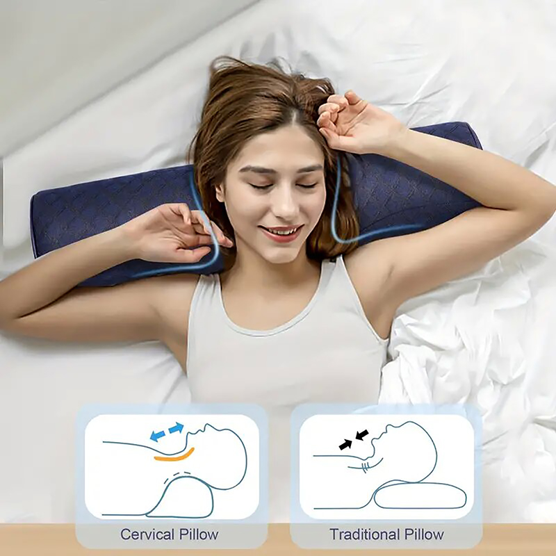 Cervical pillow protects the strength of vertebra and helps sleep. memory cotton single small cylinder repair pillow