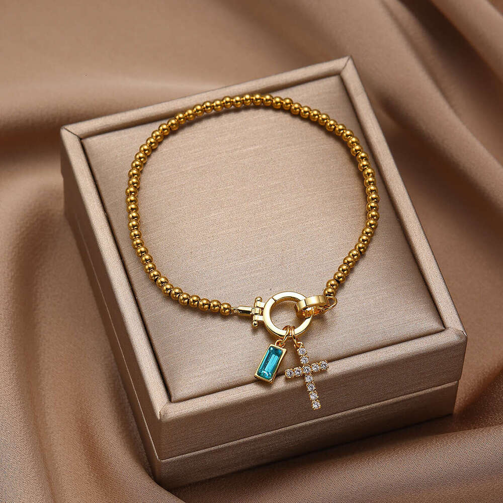 2025 NEW INS Hot Luxury Jewelry Designer Bracelet Gold Bead Bracelet Ins Lover Knot Zodiac Month Stone Pendant Bracelet Love Knot Plated 18k Gold Jewe
