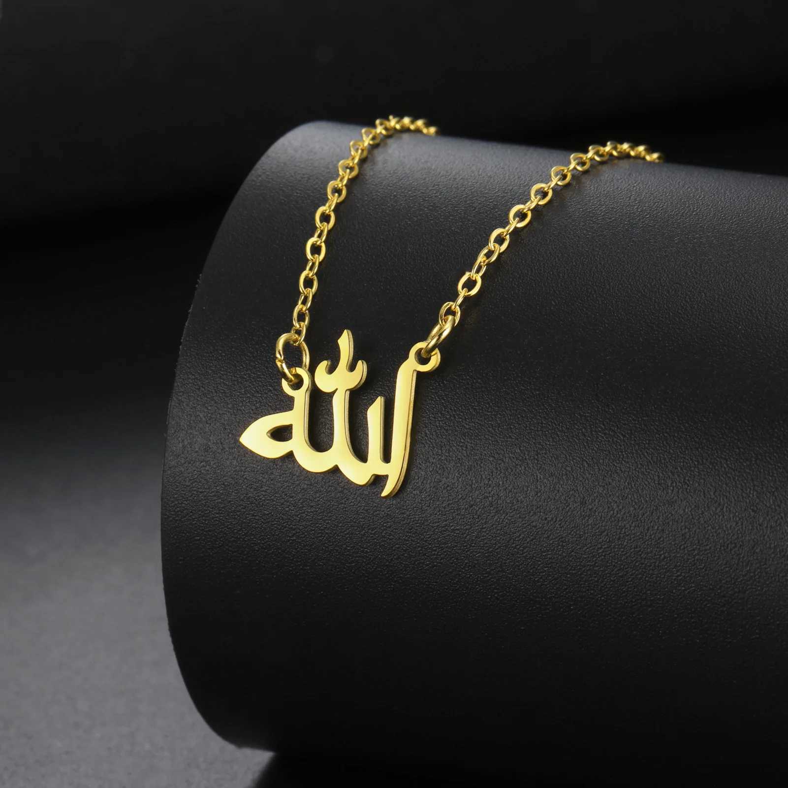 Jeshayuan Allah Necklace For Women Arabic Nameplate Muslim God Symbol Stainless Steel Choker Lucky Amulet Jewelry Gift W250618