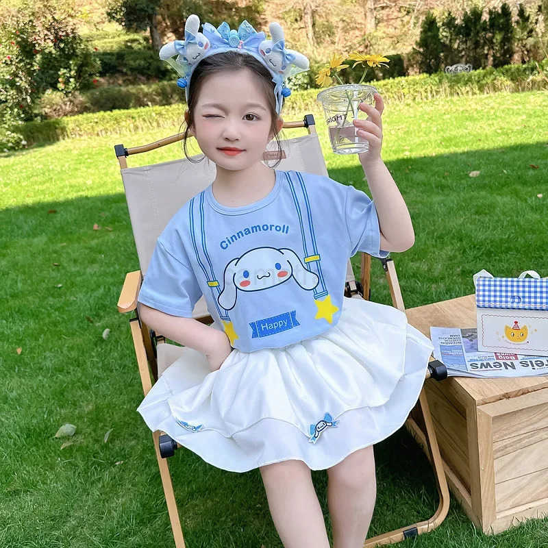 Sanrio Sanriou Kuromi My Melody Cinnamoroll Sling Skirt Kawaii Small and Medium-Sized Children Cotton Child Dress Girls Clothes GiftXJ250618