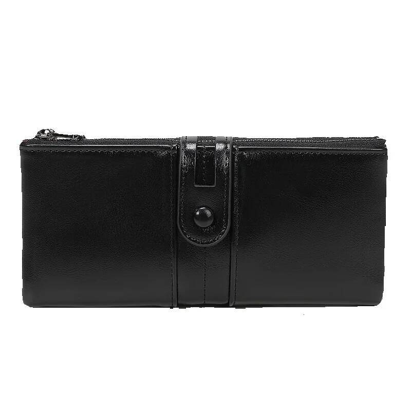 Free Shipping Designer 2025 Luxury Bag New RFID Anti-magnetic Wallet For Women Vintage Oil Wax Leather Clutch PU Multifunctional Long Wallet For Women