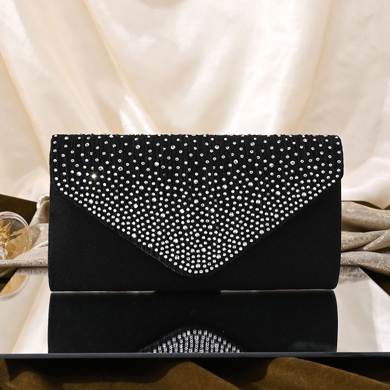 Luxury Bag Free Shipping Designer Cross-border New Evening Bag Rhinestone Clutch Chain Women's Banquet Bag Dress Evening Bag Wholesale Square Bag