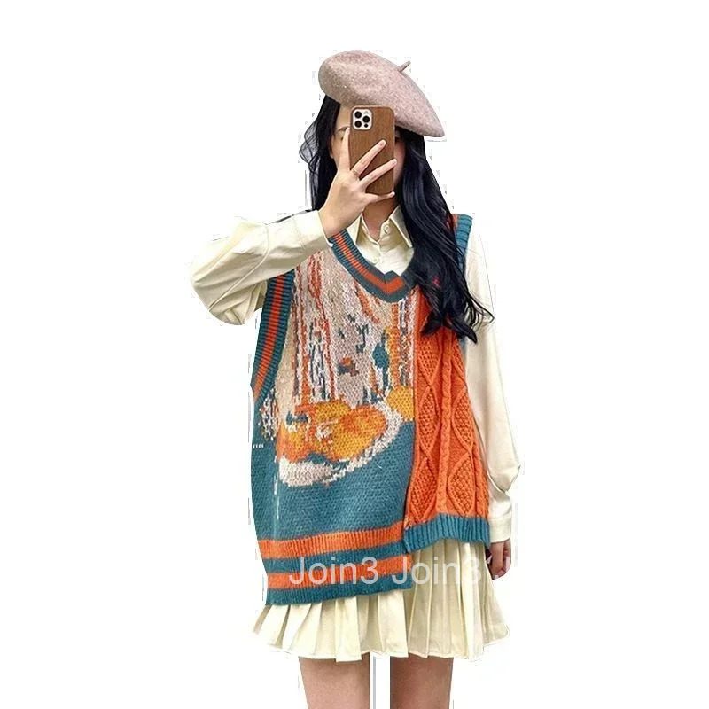 Pullover Knit Vests for Women V-Neck Sleeveless Waistcoat Elegant Clothing Autumn Winter Outerwears Luxury 2025 Lady Sweaters