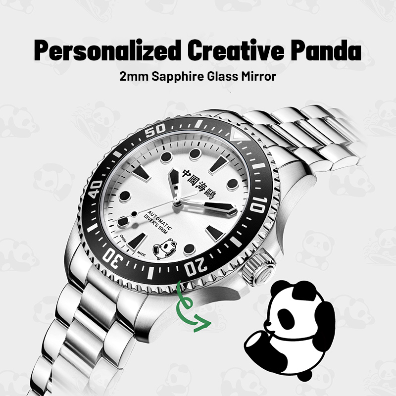 2025 Seagull Men's Watch Rolling Panda Design water proof 100M Diving Watches Automatic Mechanical Wristwatch Ocean Series 816.17.1066