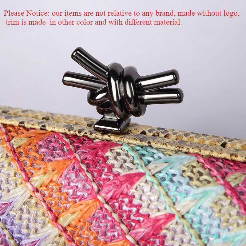 Fashion New Womens Straw Style Colorful Woven Clutch Bags Hand Weaving Summer Beach Bag Cross Chain Large Evening Purse Z250618