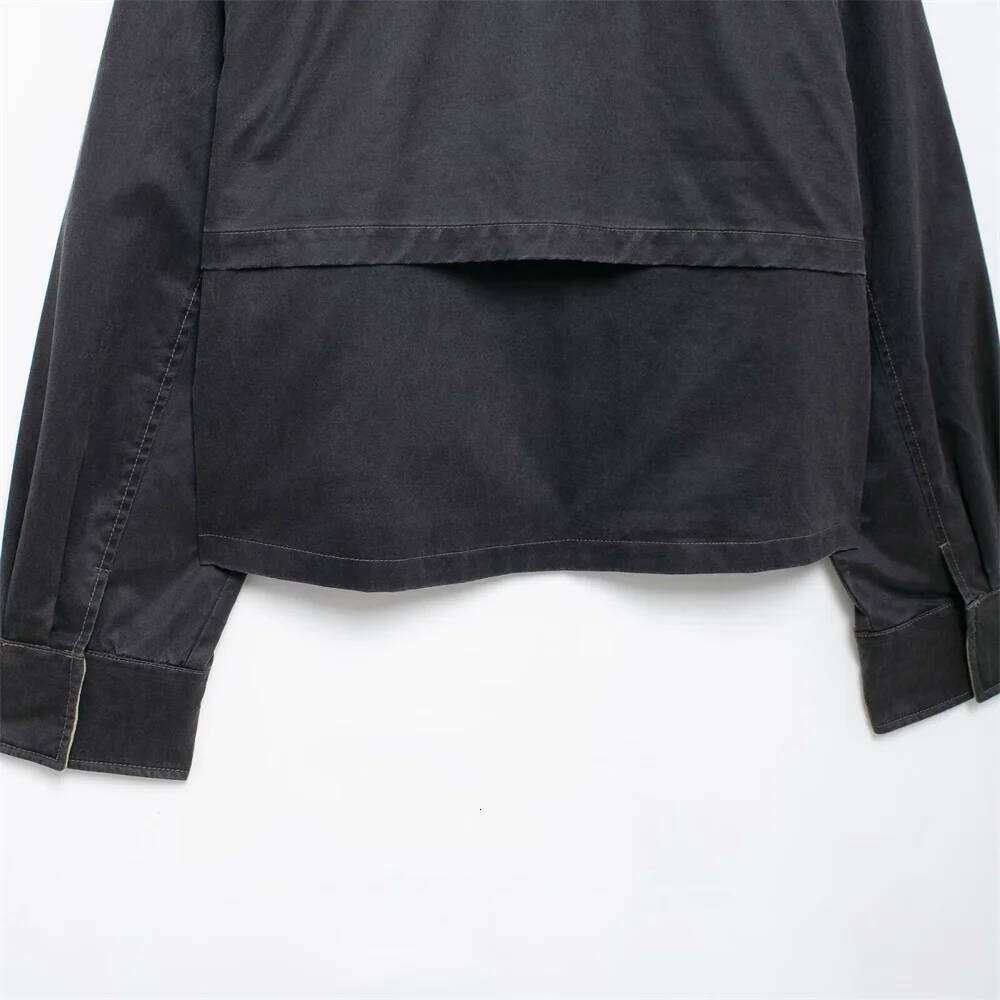 PB&ZA 2024 Autumn/Winter New Product Fashion Casual Women's Wear Simple Color Contrast Splicing Long Sleeve Zipper Jacket Coat
