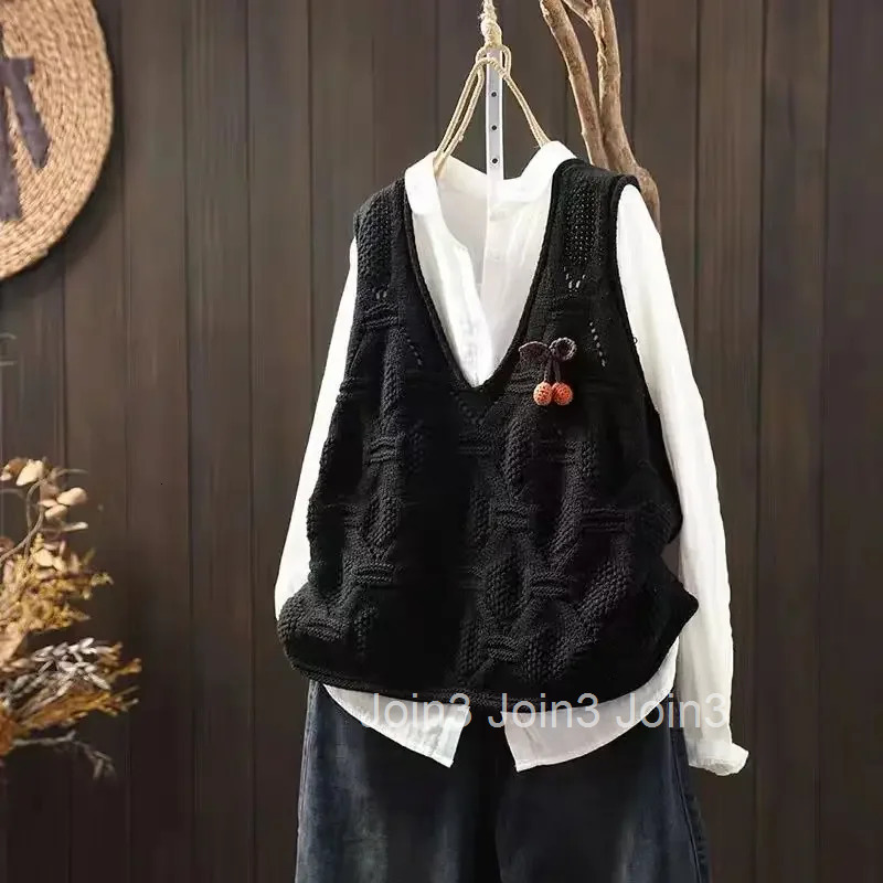 Cardigan for Women Solid Casual Knitted Sweater Woman Sleeveless Vest Chic 2025 Trending Fashion Vintage Korean Streetwear Trend