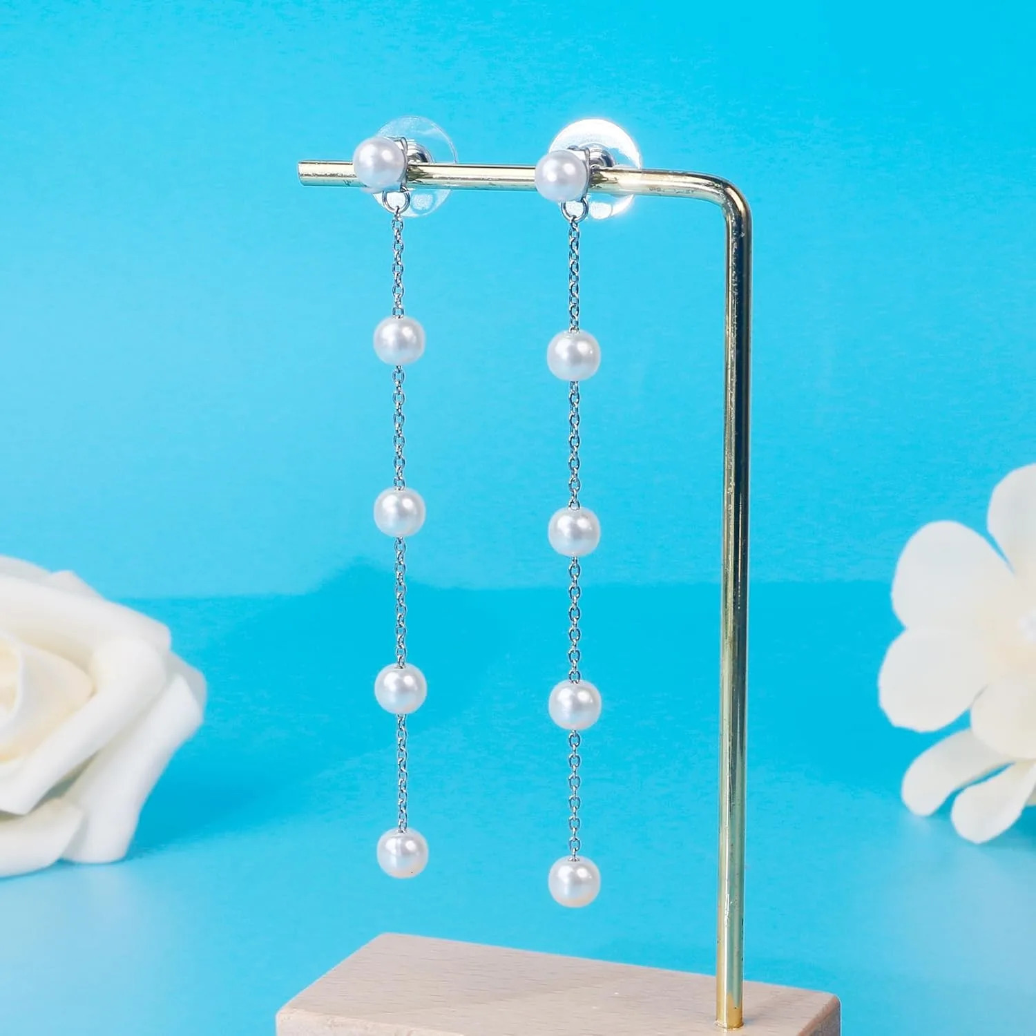 Pearl Earring for Women Gold Silver Plated Pearl Drop Earrings Summer Earrings White Pearl Dangle Earrings Jewelry Birthday Gift 250617