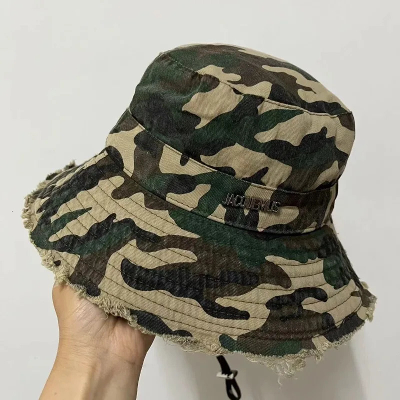 Camouflage Stripes Womens Fishermans Hat Outdoor Foldable Bucket Hat Sunscreen Travel Mountaineering Fashion Beach Hat 250618