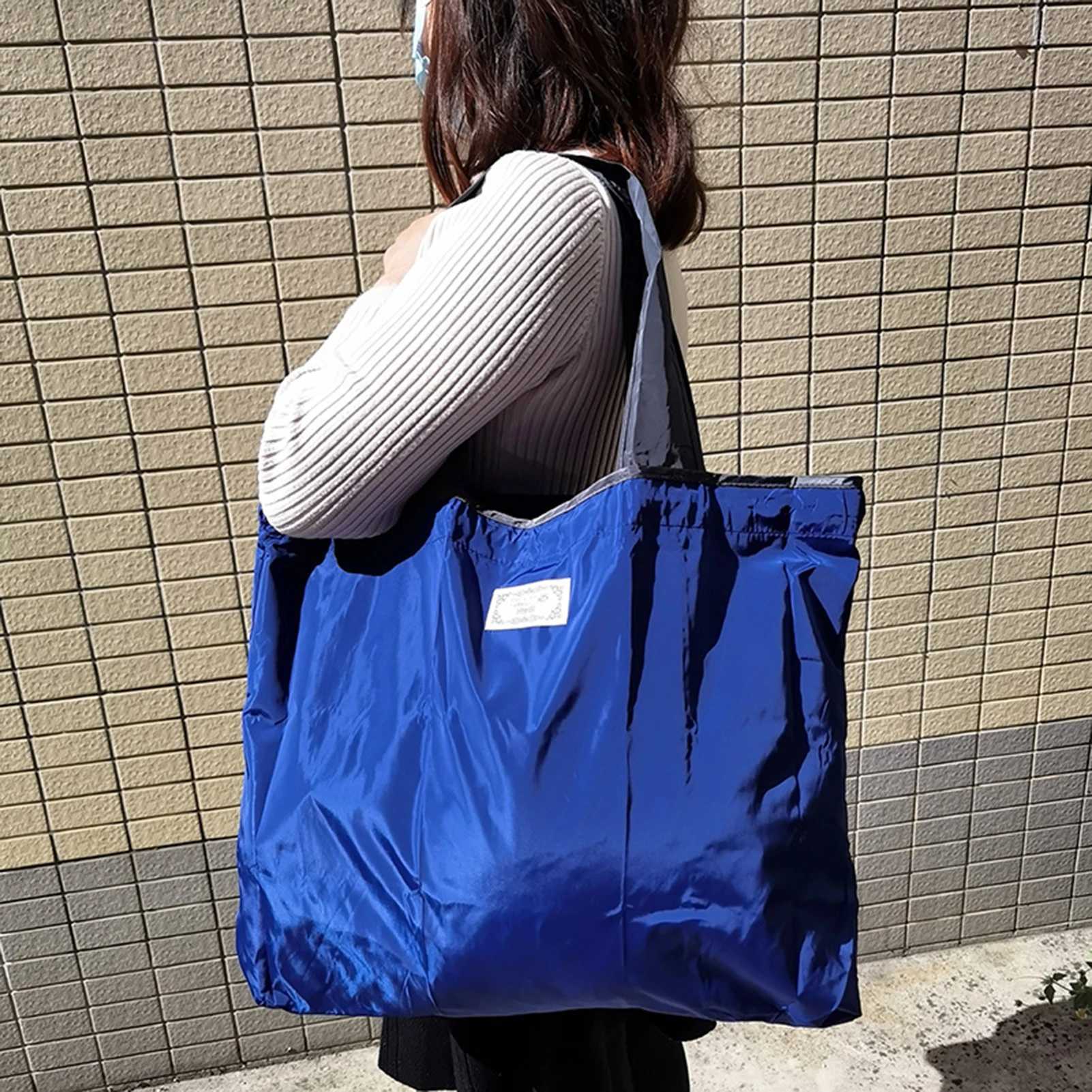 Wen Large Foldable Shopping Bag Fi Reusable Grocery Storage Bag Portable Shoder Handbag for Travel Pocket Tote Bags B250618