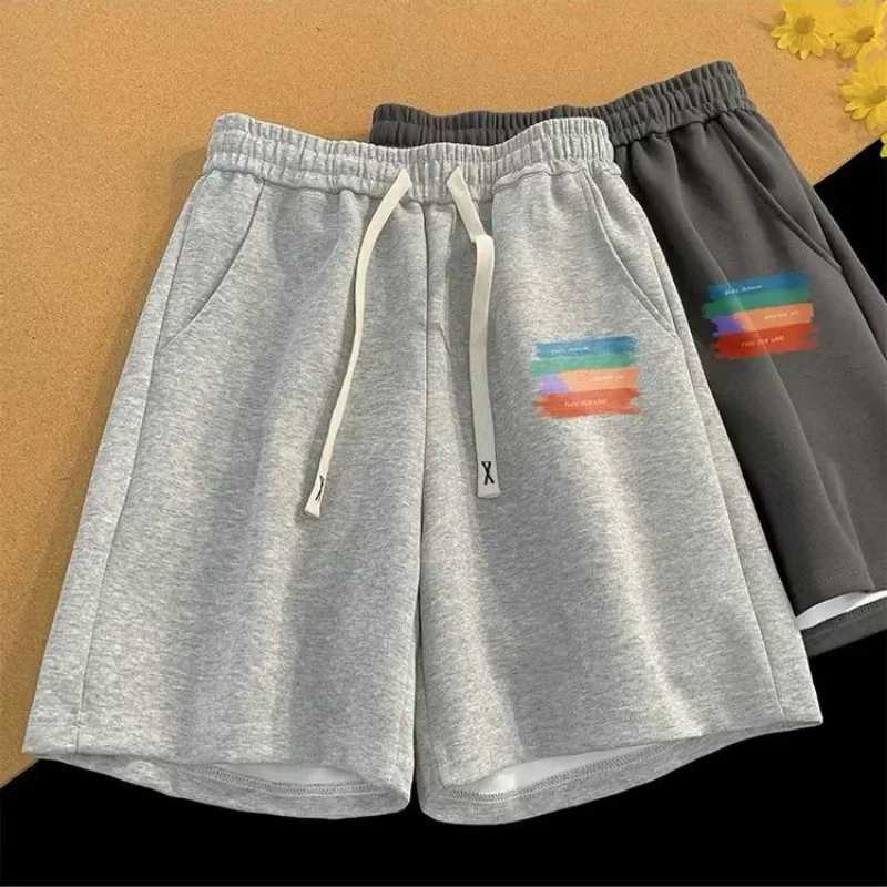 American Vintage Color Tags Print Shorts High Street Loose Soft Comfortable Drawstring Five Point Shorts Basketball Shorts Pants XJ250618