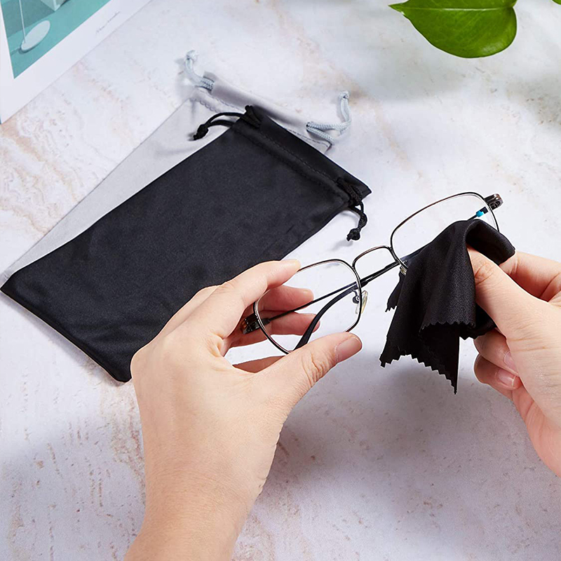 Fashion Ready-to-Ship 9-Color Double Drawstring Versatile Microfiber Sunglasses Pouch