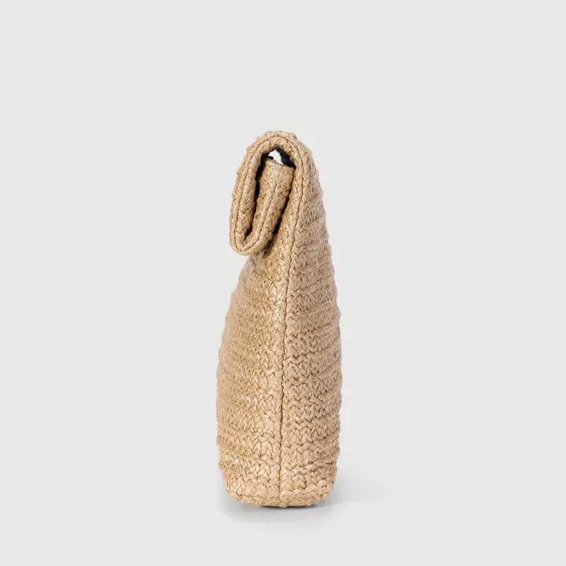 Fashionable Fold Straw Woven Clutch Bag Women Handmade Beach Bag Summer Hasp Envelope Clutch Purse Travel Street Photo Handbag Z250618