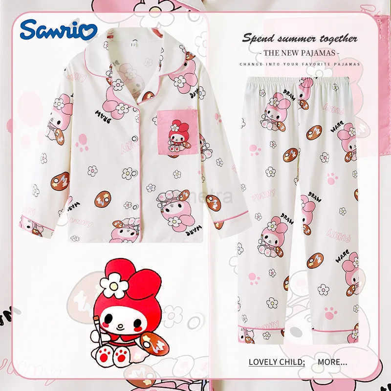 Sanrio Sanrio Mascots Children Pajama Sets Casual Fashion Print Comfortable Breathable Kids Sleepwear Set Suitable for Autumn Winter XJ250618XJ250618