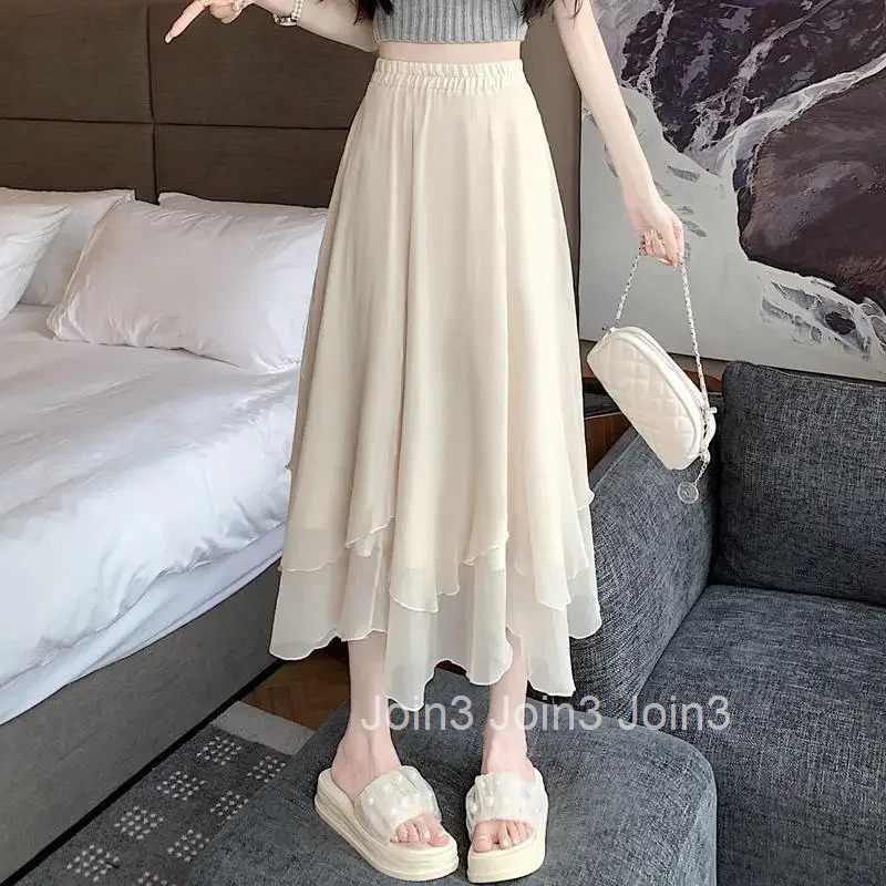 Midi Woman Skirt Tulle High Waist Mesh Modest Casual Quality Summer 2025 Stylish V Y2k Vintage Clothing Trend Skirts for Women