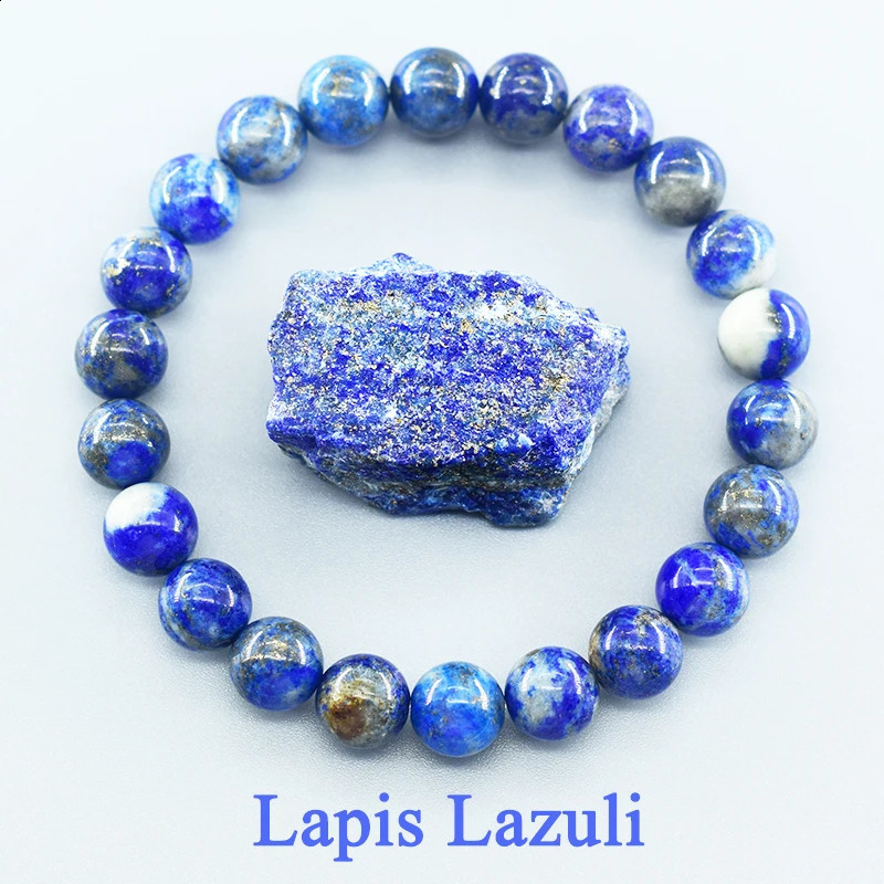 Real 5A Natural Lapis Lazuli Stone Beads Bracelet Homme Elastic High Quality Energy Healing Jewelry for Women Gift Boyfriend 250613