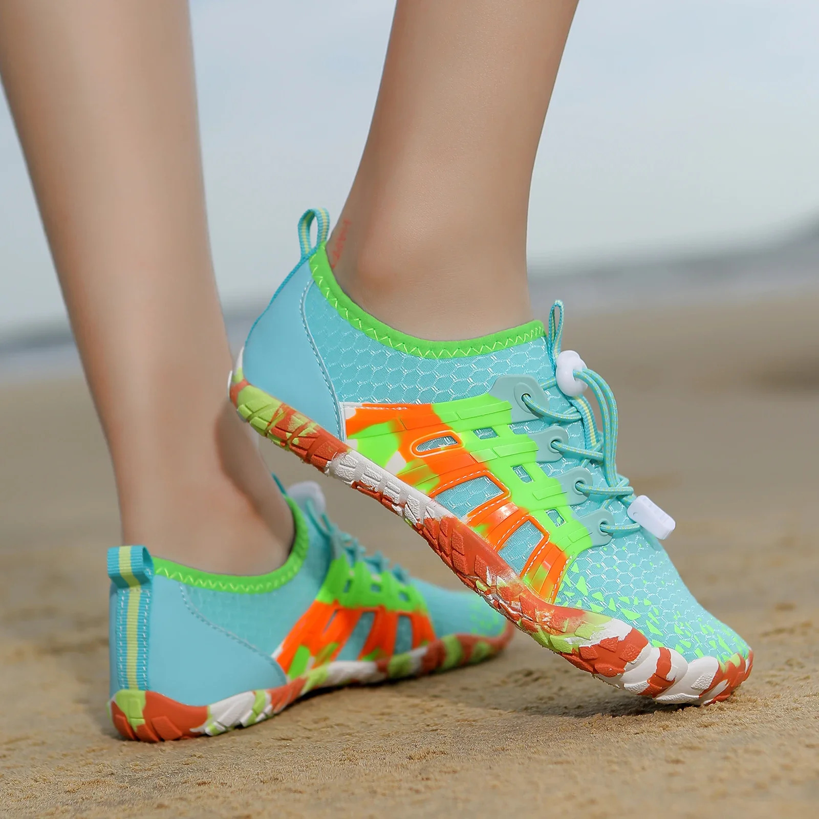 Women Men Water Shoes Summer Beach Five Fingers Barefoot Swimming Surfing Aqua Shoe Colorful Seaside River Slipper Mujer Sneaker 250613