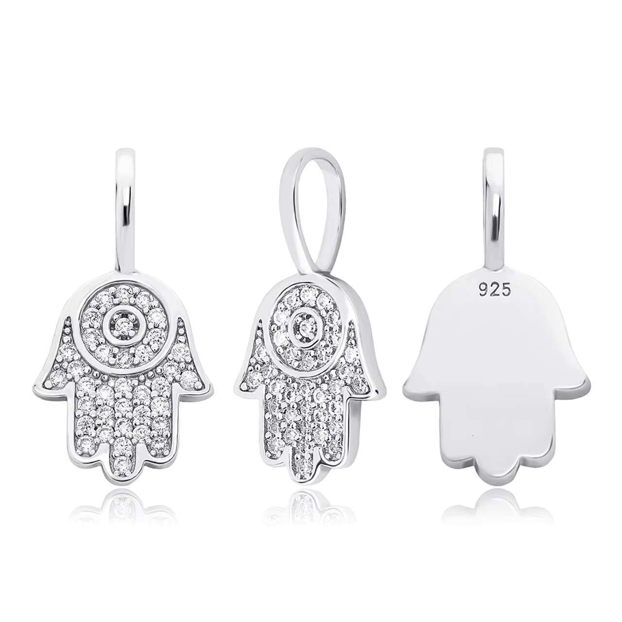 Custom 14k Gold Hamsa Hand Pendant New Design Fatima Necklace with Luxury Moissanite Hip Hop Style Good Luck Charm