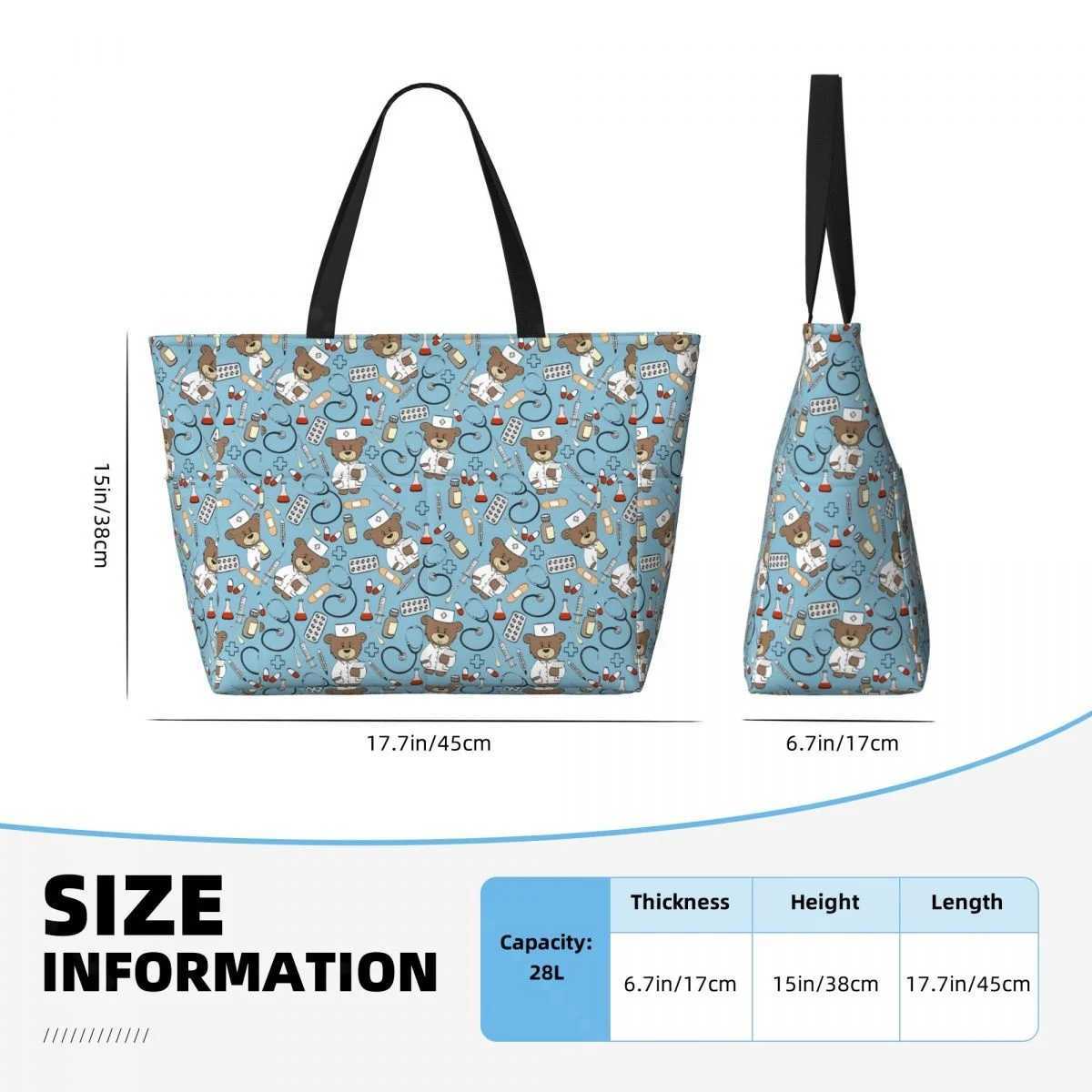 Carto Ladies Doctor Travel Tote Bag Large Sandproof Beach Bag with Zipper and Pockets for Wens Brother Gym and Travel B250618