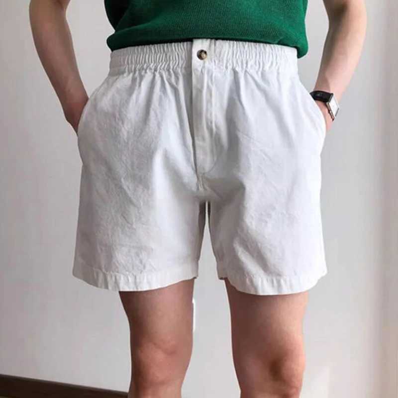 New Casual Mens Slim Shorts Outdoor Fashion Solid Color Elastic Waist Straight Shorts Men Summer Leisure Breathable Short Pants XJ250618