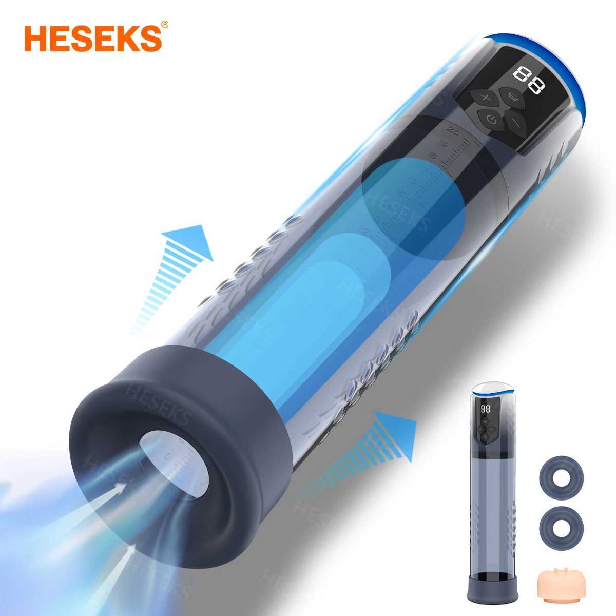 HESEKS Automatic Electric Penis Pump Sex Toy for Men Masturbator Adult Male Penis Enlargement Vacuum Pump Penile Enhancer 18+ W250618