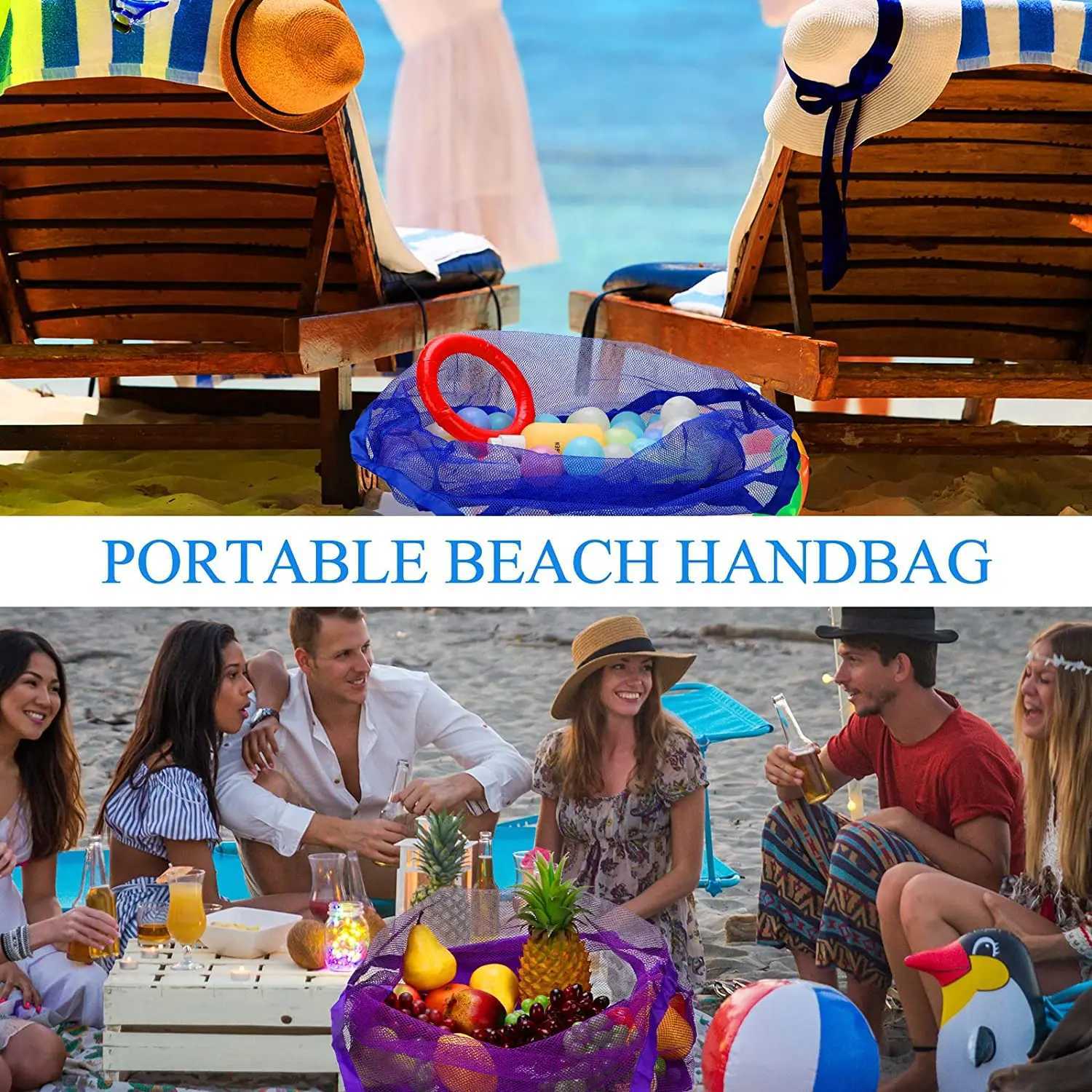 Outdoor Beach Mesh Bag Children Sand ay Foldable Protable Kids Beach Toys Bag Clothes Toy Storage Sundries Organizers Backpack B250618