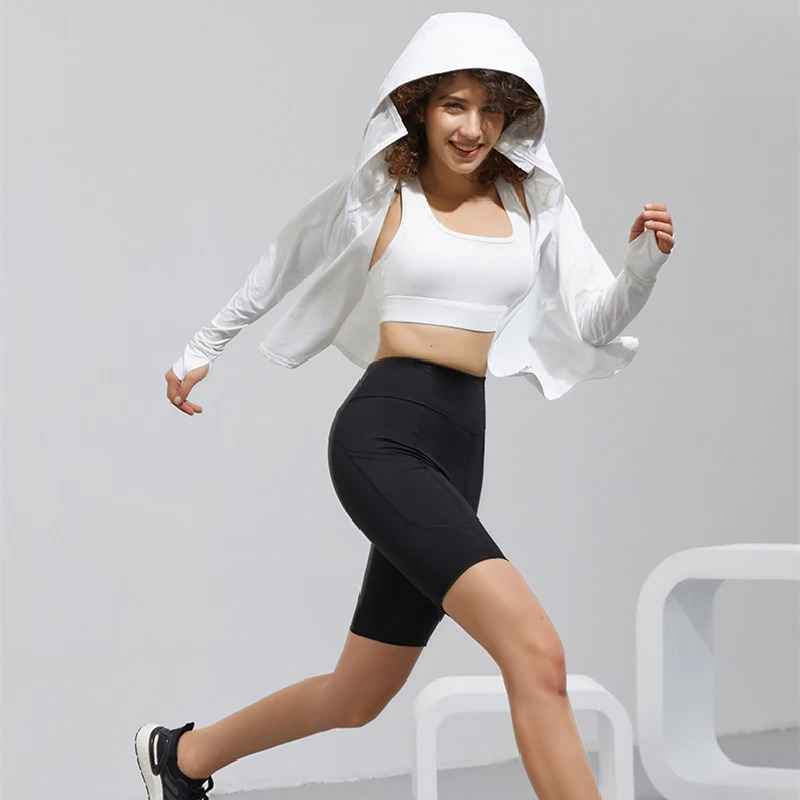 Long Sleeve Hoody Sun Protection Clothing Summer Women UV Jacket Hooded Thin Beach Sweatshirt 250617