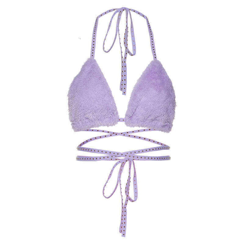 2020 Spring/Summer New Women's Fashion Nightclub Versatile Solid Color Fleece Lined Halter Strap Sexy Tube Top B5