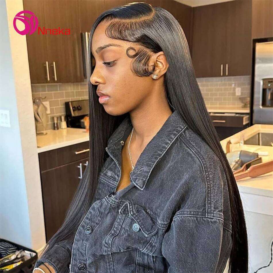 30 38 inch Lace Front 4x4 HD Closure Pre Plucked 5x5 Straight Glueless Human Hair Wigs For Women