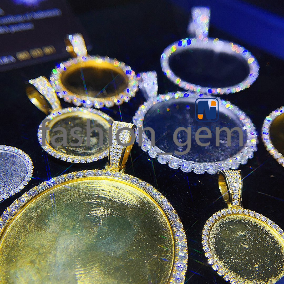 Full Size Iced Out Hip Hop Bling Men Fashion Custom Made Moissanite Photo Picture Pendant