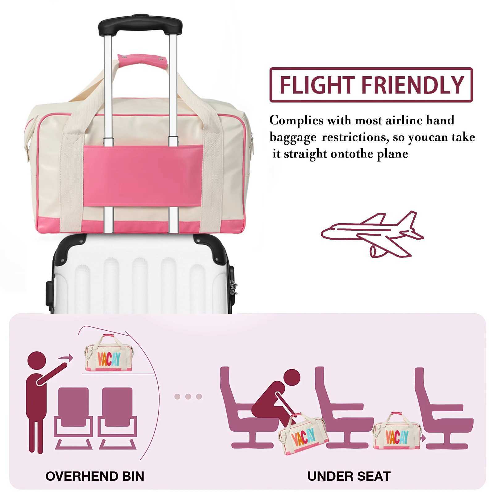Chenille Letter Travel Bag Large Patchwork PU Leather Weekender Overnight Bag For Women Carry on Bags Travel Tote Vacation W250618