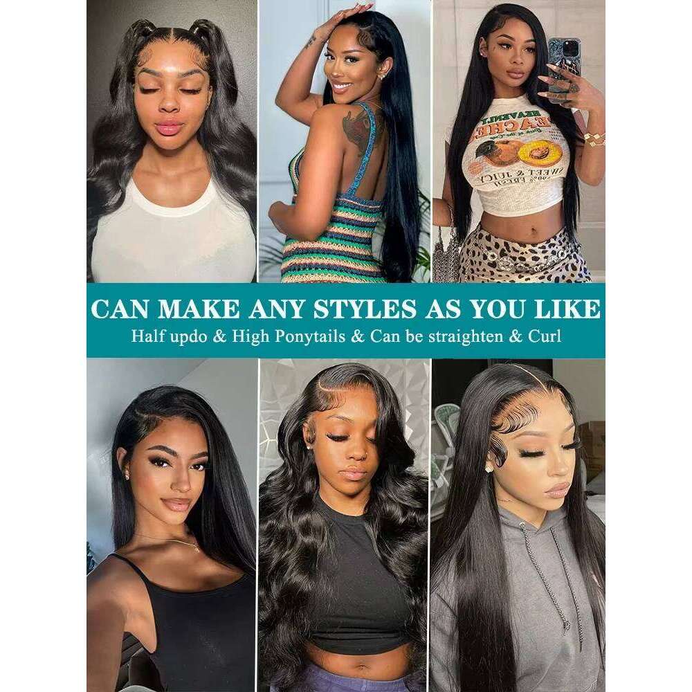 HD 13x6 220% 40 42Inch Bone Straight Front Human Hair Wigs 5x5 Glueless Ready To Wear Transparent 13x4 Lace Frontal Wig