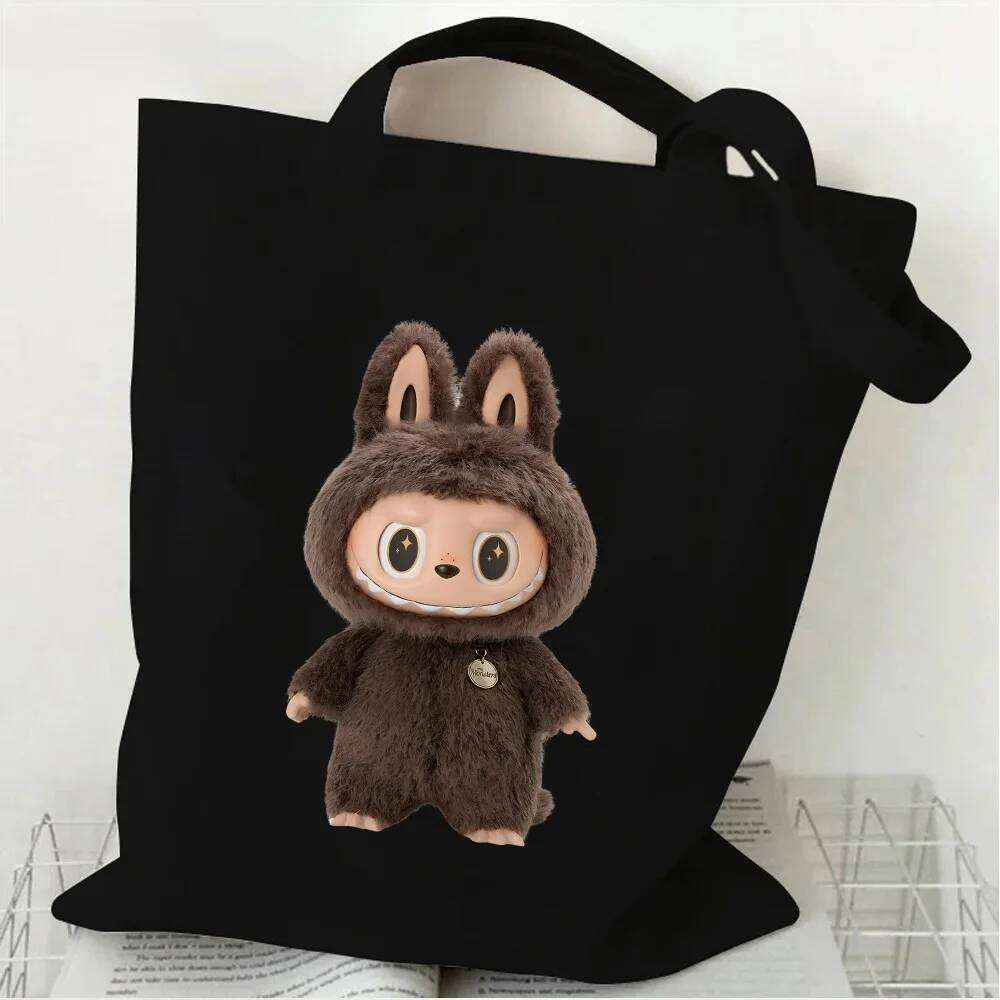 Shoulder Cartoon With Design Sense Leisure Shopping Labubu Handbag Canvas Bag
