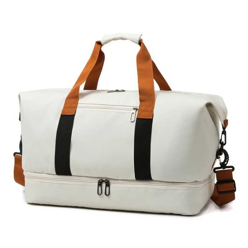 Large-capacity portable travel bag lightweight gym bag independent shoe compartment shoulder messenger bag. W250618