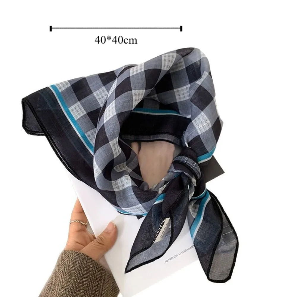 Sweet Pastoral Style Summer Triangle Headscarf Silk Polka Dot Fresh Floral Headband French Lattice Women Hair Band Children 250617