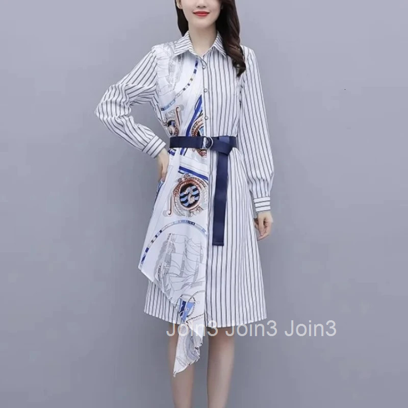 Shirt Female Dress Korean Style Womens Long Sleeve Dresses A Line Outfits Vintage G Elegant and Pretty Trendy Loose On Sales X
