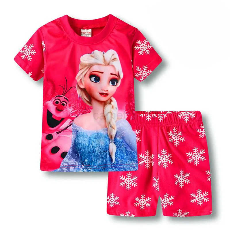 Sanrio Hello Kitty Baby Girls Pajamas Sets Summer Short Sleeve Cotton Girls Sleepwear Childrens Pijamas Pyjamas Kids for 2 3 4 5 6 7 Years XJ250618XJ2