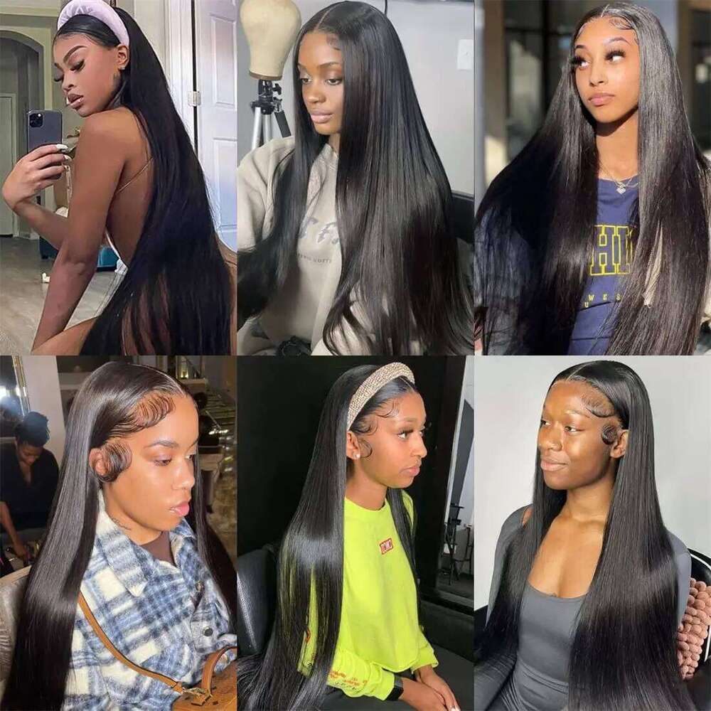 Bone Straight 6x4 Glueless Wear and Go 5x5 Closure Wigs Brazilian Transparent Human Hair HD Lace Frontal Wig for Black Women