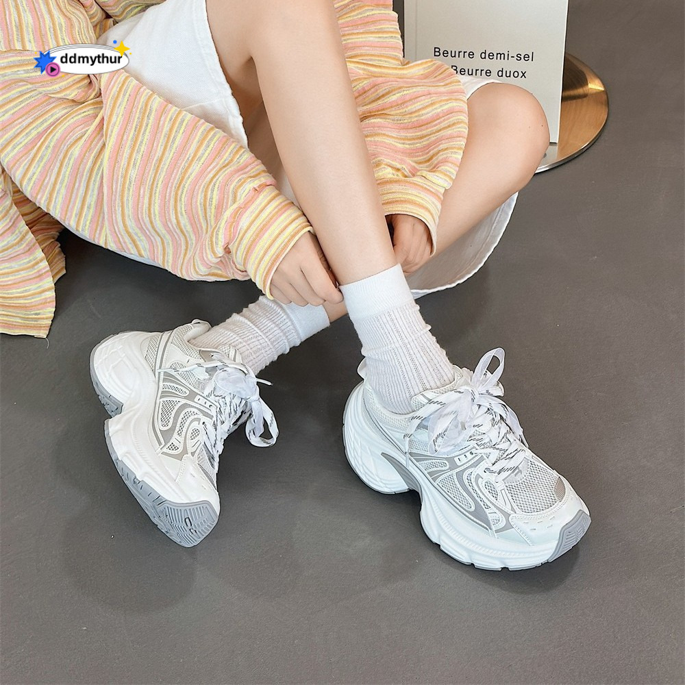 European Style Casual Sneakers Early Spring 2025 New Versatile Thick-Soled Dad Women's Shoes ddmythur