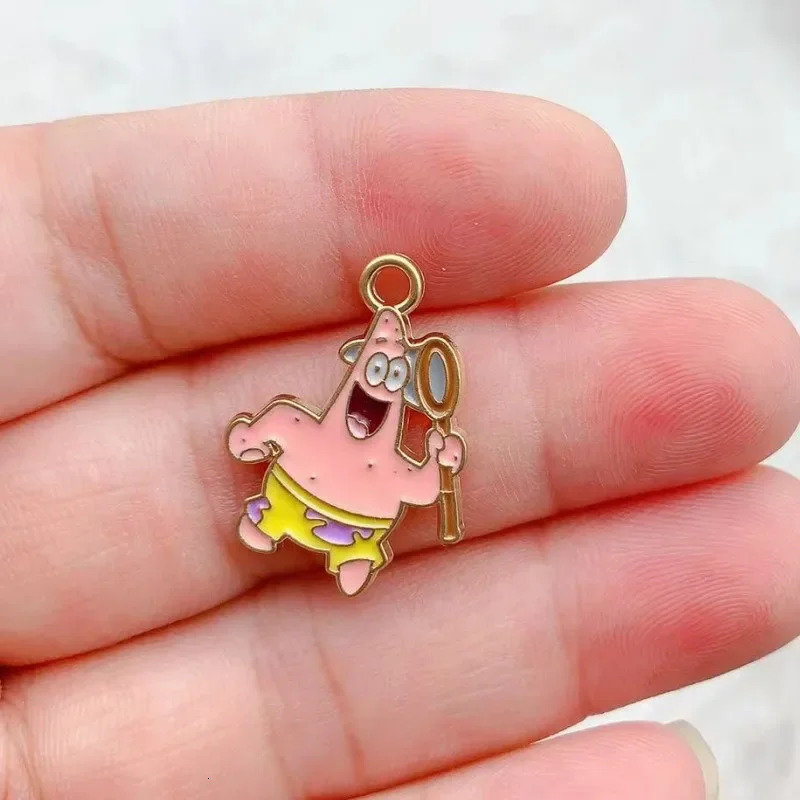 10PCS Cartoon Pendant Key Chain Small Pendant Necklace DIY Jewelry Accessories Alloy Drip Oil charms 250609