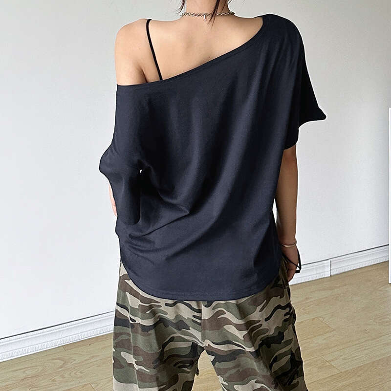 Summer New Women's Street Fashion Letter Print Short Sleeve Crop Top T-Shirt B5