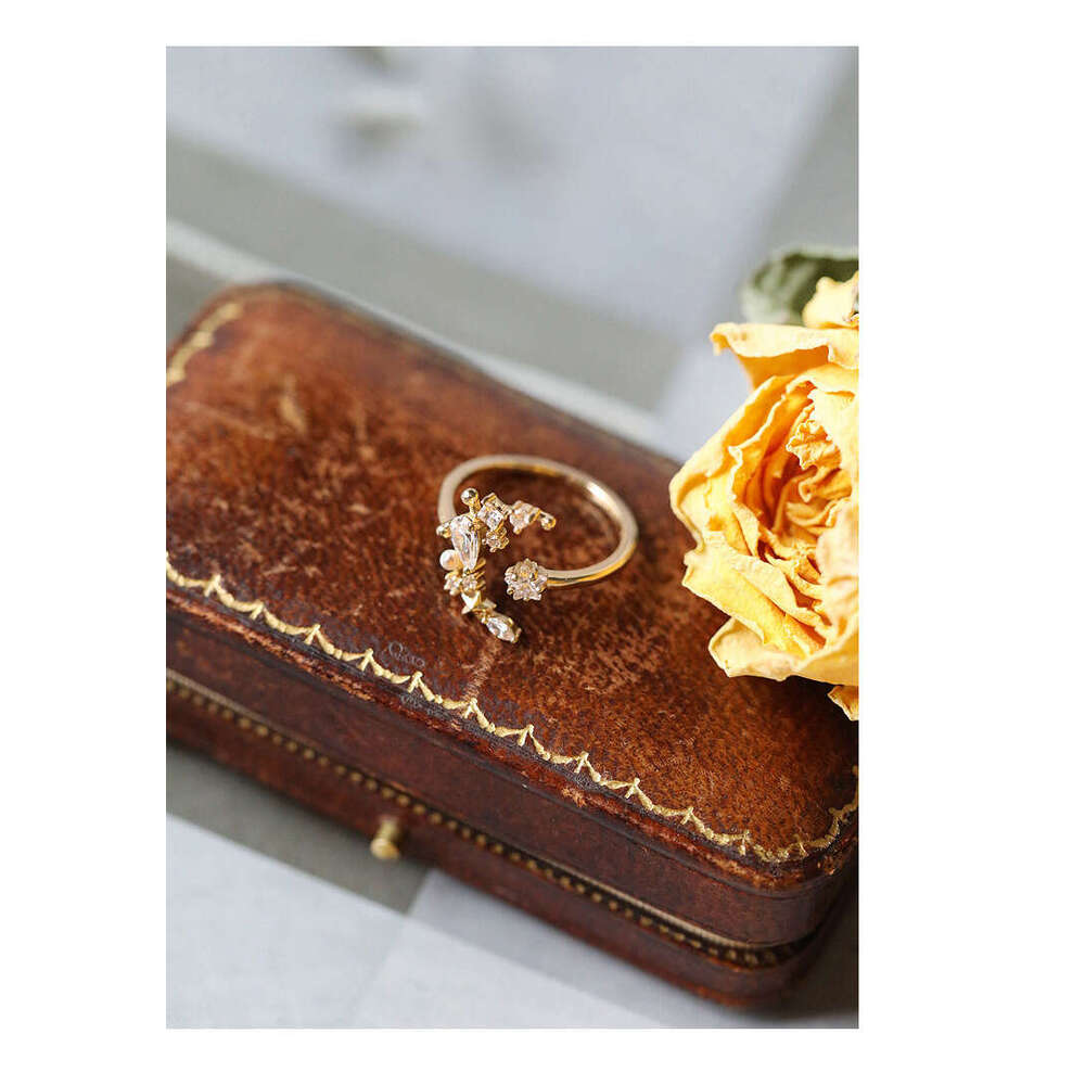 New and Sixpence Light Luxury Fairy Irregular Zircon Star Moon High-end Simple Open Ring for Women
