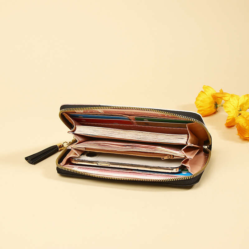 Hot Selling New Women's Wallet Long Korean Style Color Block Zipper Large Capacity Clutch Handbag