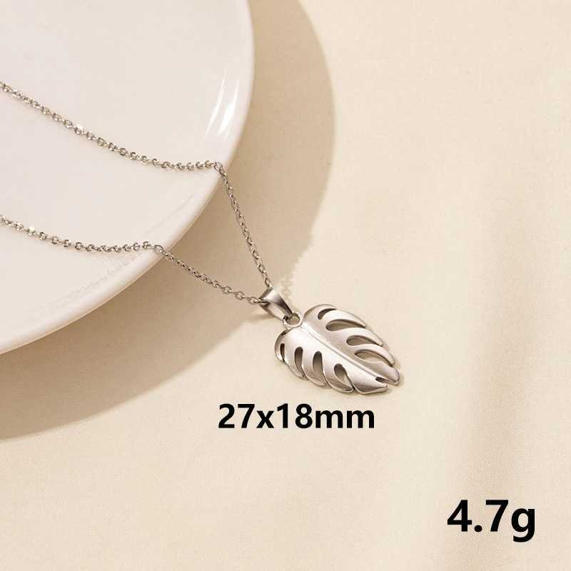 Plant Tree Leaves Pendant Necklace Ginkgo Leaf Charm Stainless Steel Necklaces For Women Men Jewelry Fashion Gold/Silver Color W250618