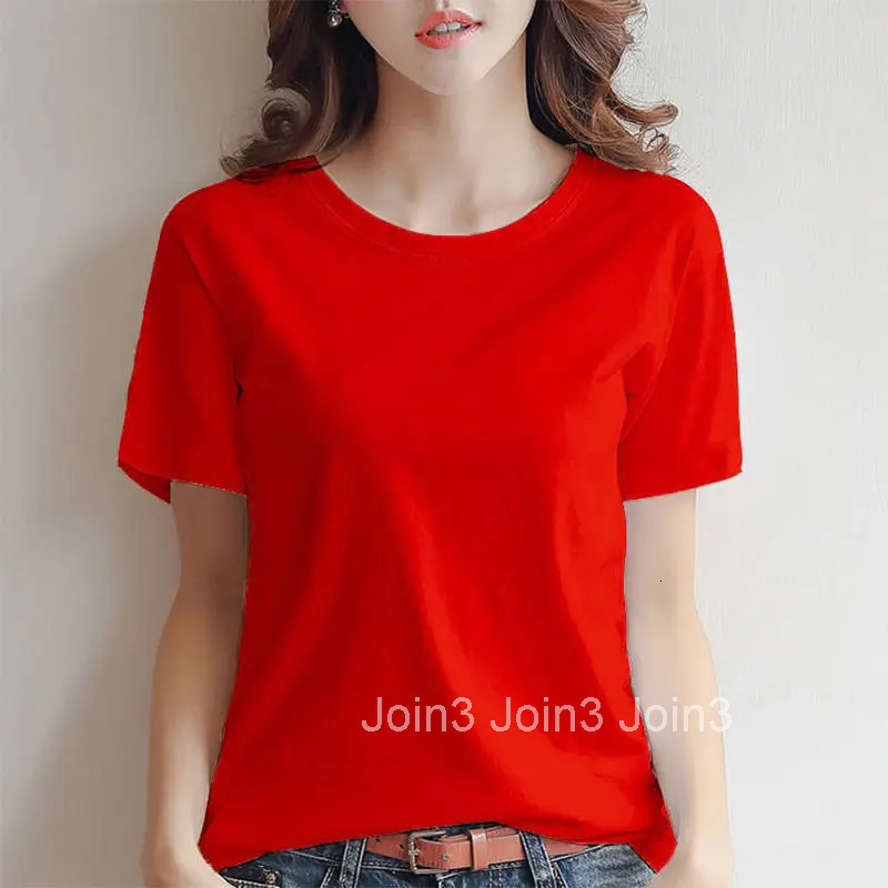 Navy Plain T-shirt Woman Short Sleeve Womens Top Summer Clothing Red Pulovers Blue 2025 Trend Elegant Original Glitter Emo Tees