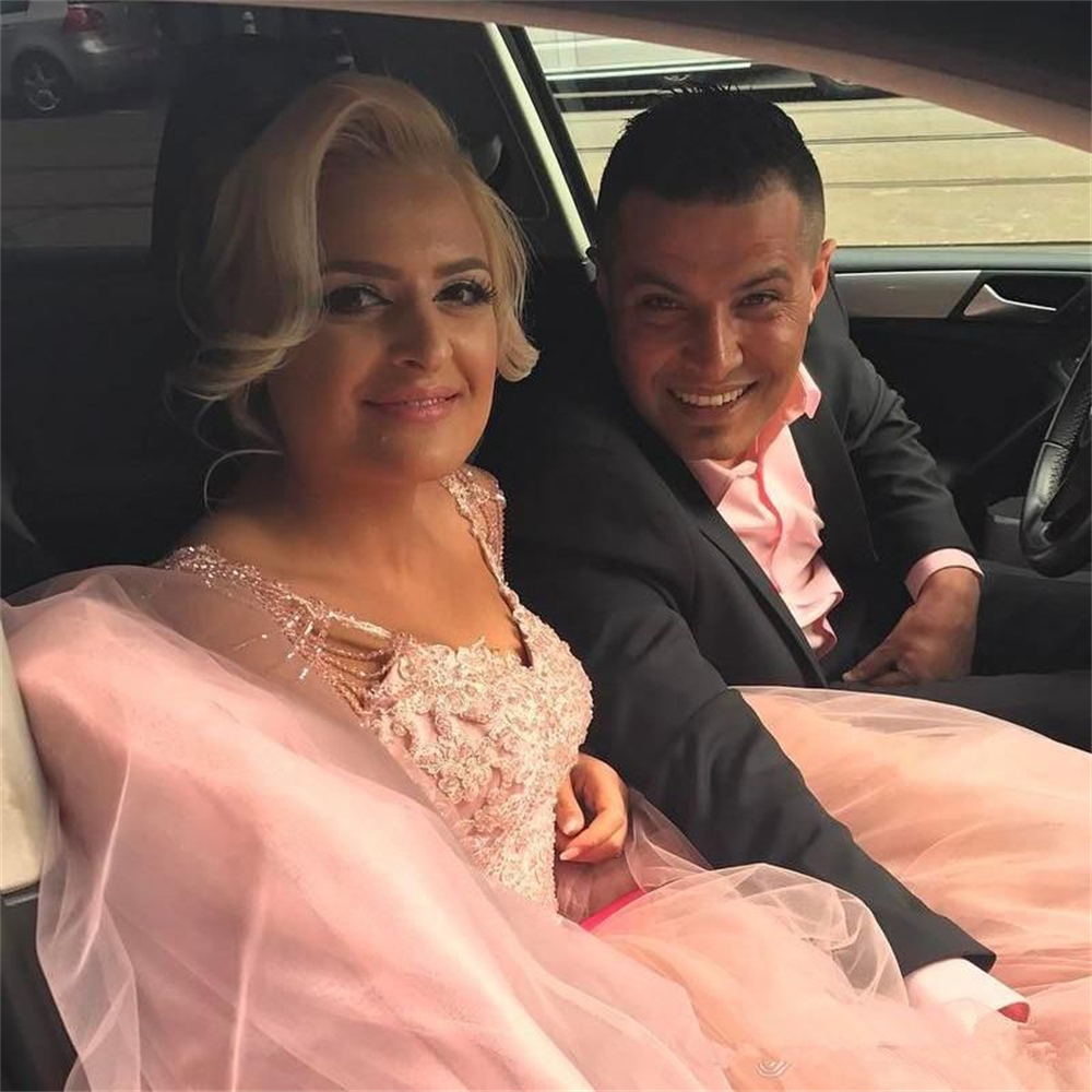 Ball Gown Quinceanera Dresses Pink Beading Appliques Sequins Sweetheart Tulle Lace-up Plus Size Sweet 15 16 Princess Birthday Party Gowns Vestidos De 